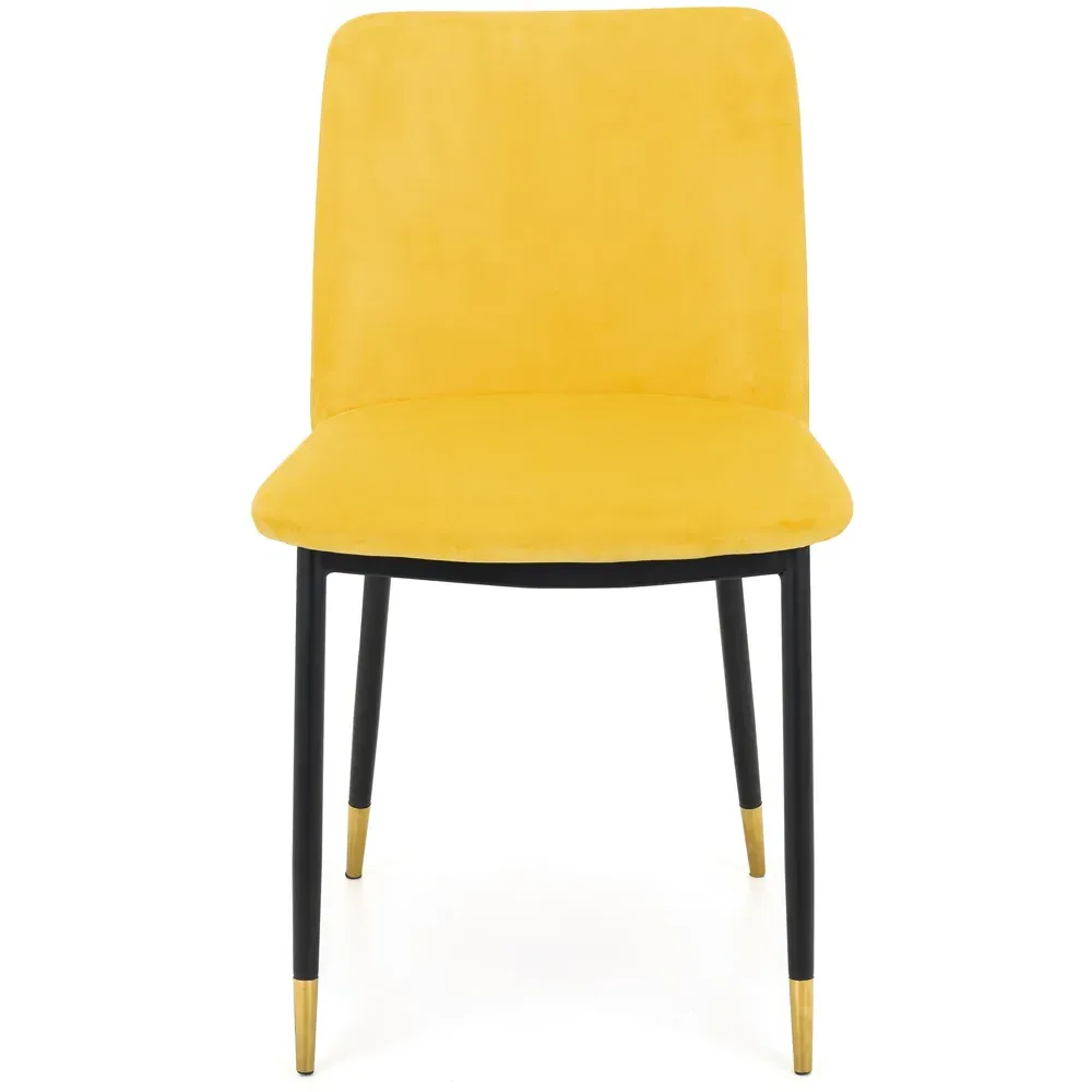 Delaunay Set of 2 Dining Chairs - Mustard, Velvet