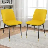 Delaunay Set of 2 Dining Chairs - Mustard, Velvet