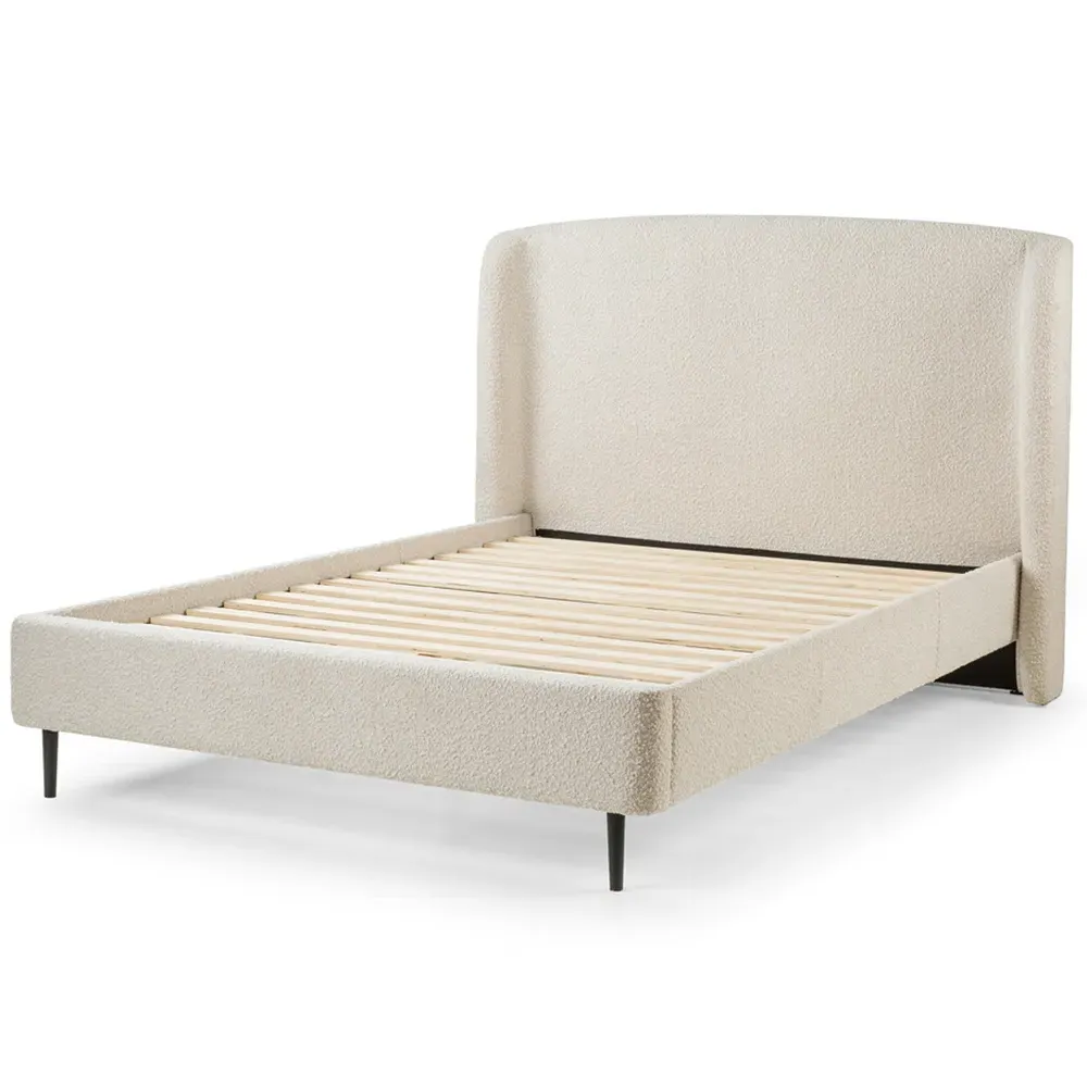 Eden Double Bed Frame - Cream, Boucle