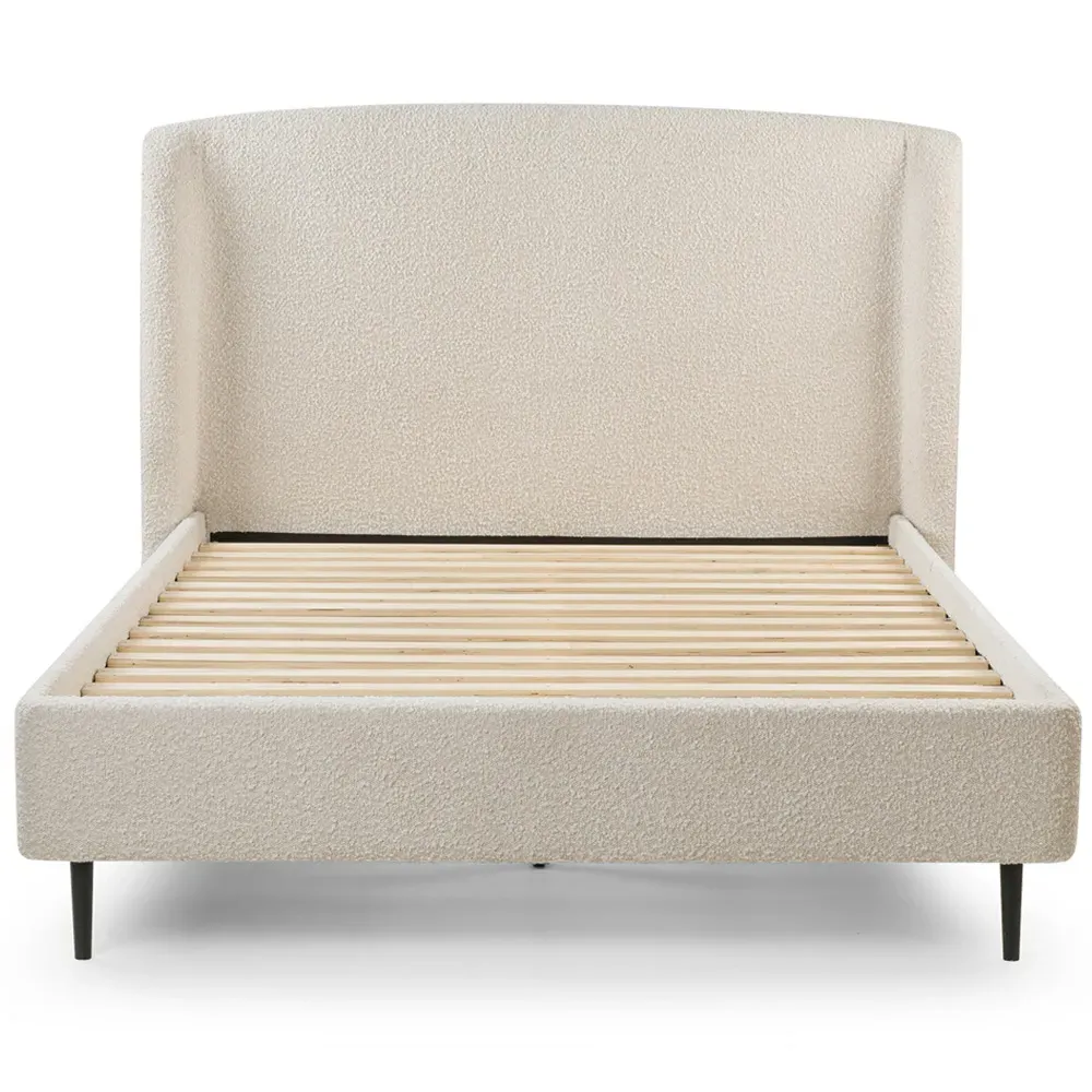 Eden Double Bed Frame - Cream, Boucle