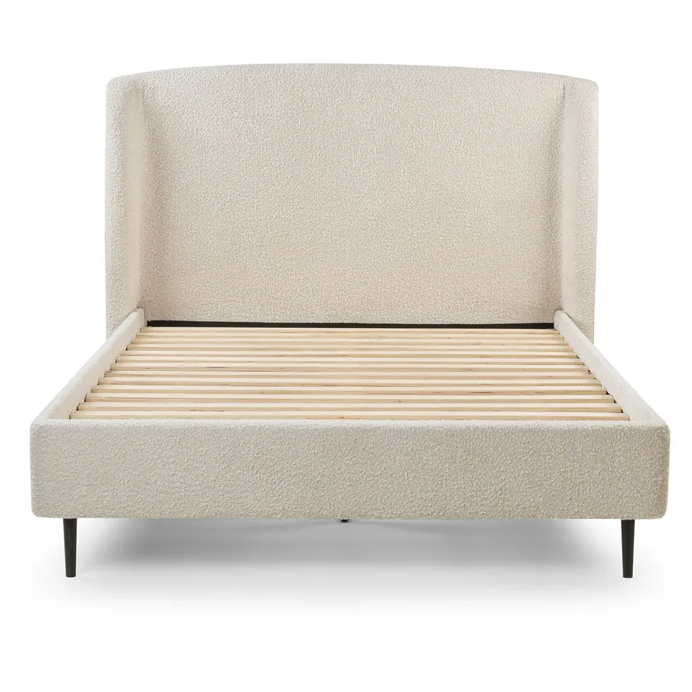 Eden King Size Bed Frame - Cream, Boucle