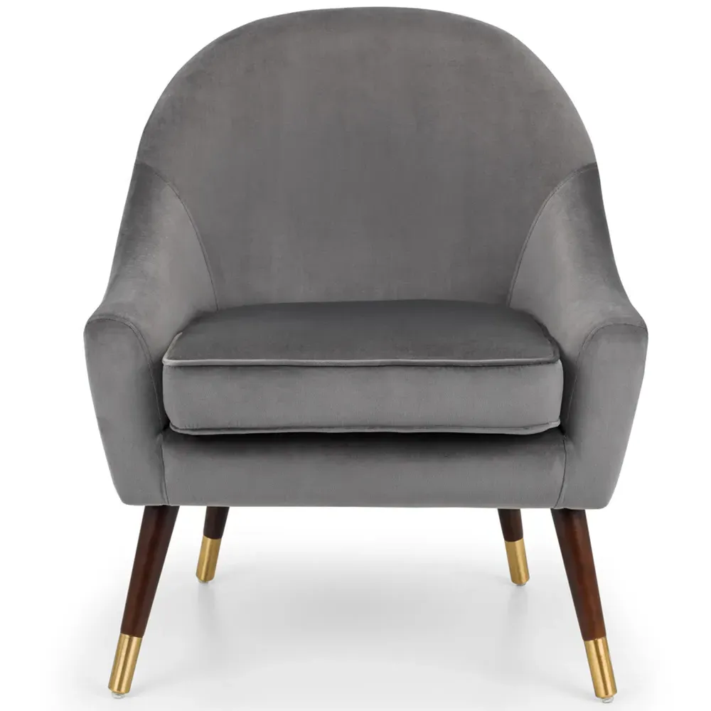 Elliot Accent Chair - Grey, Velvet