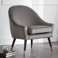 Elliot Accent Chair - Grey, Velvet