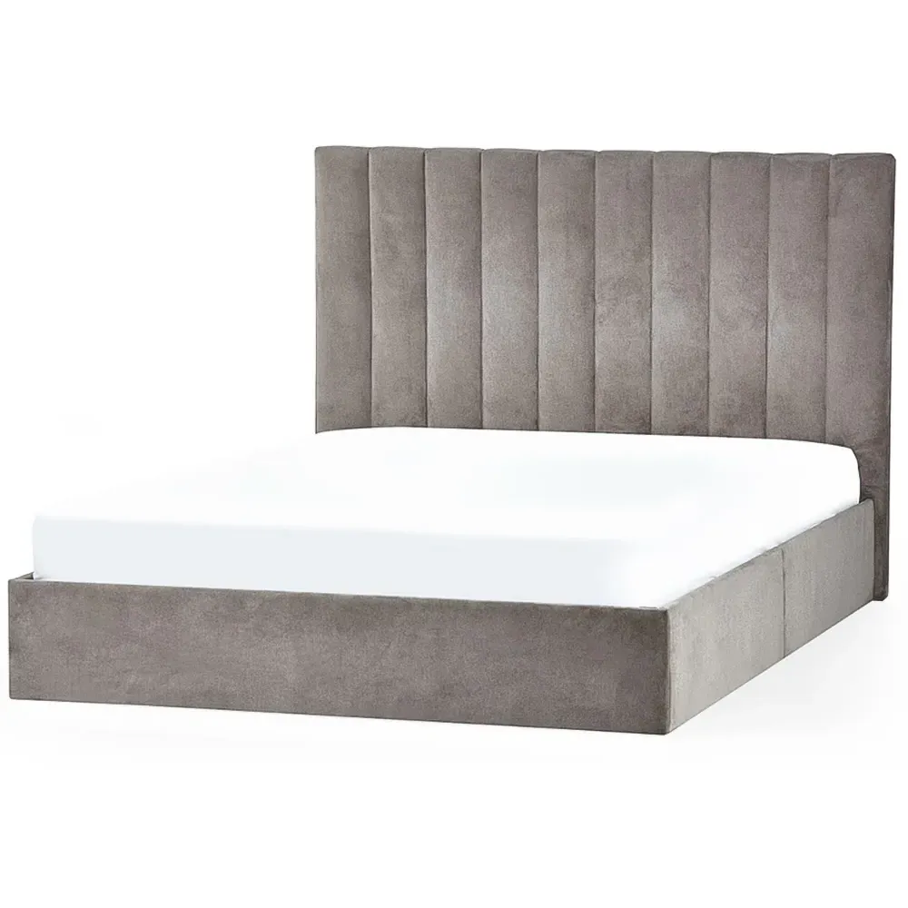 Eloise Double Bed with Storage - Grey, Chenille