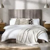 Eloise Single Bed with Storage - Grey, Chenille