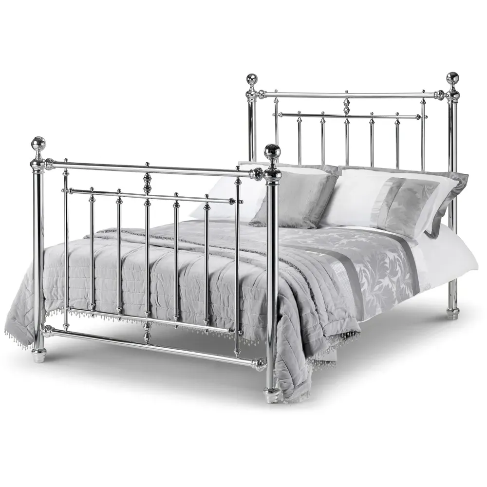 Empress Double Bed Frame - Silver, Chrome