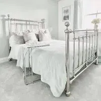 Empress Double Bed Frame - Silver, Chrome