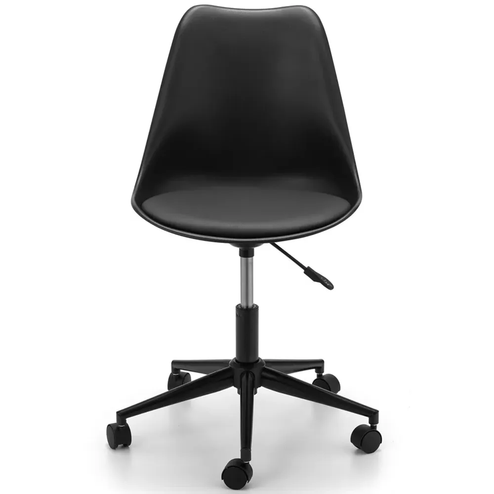 Erika Swivel Office Chair with Height Adjustment - Black, PU
