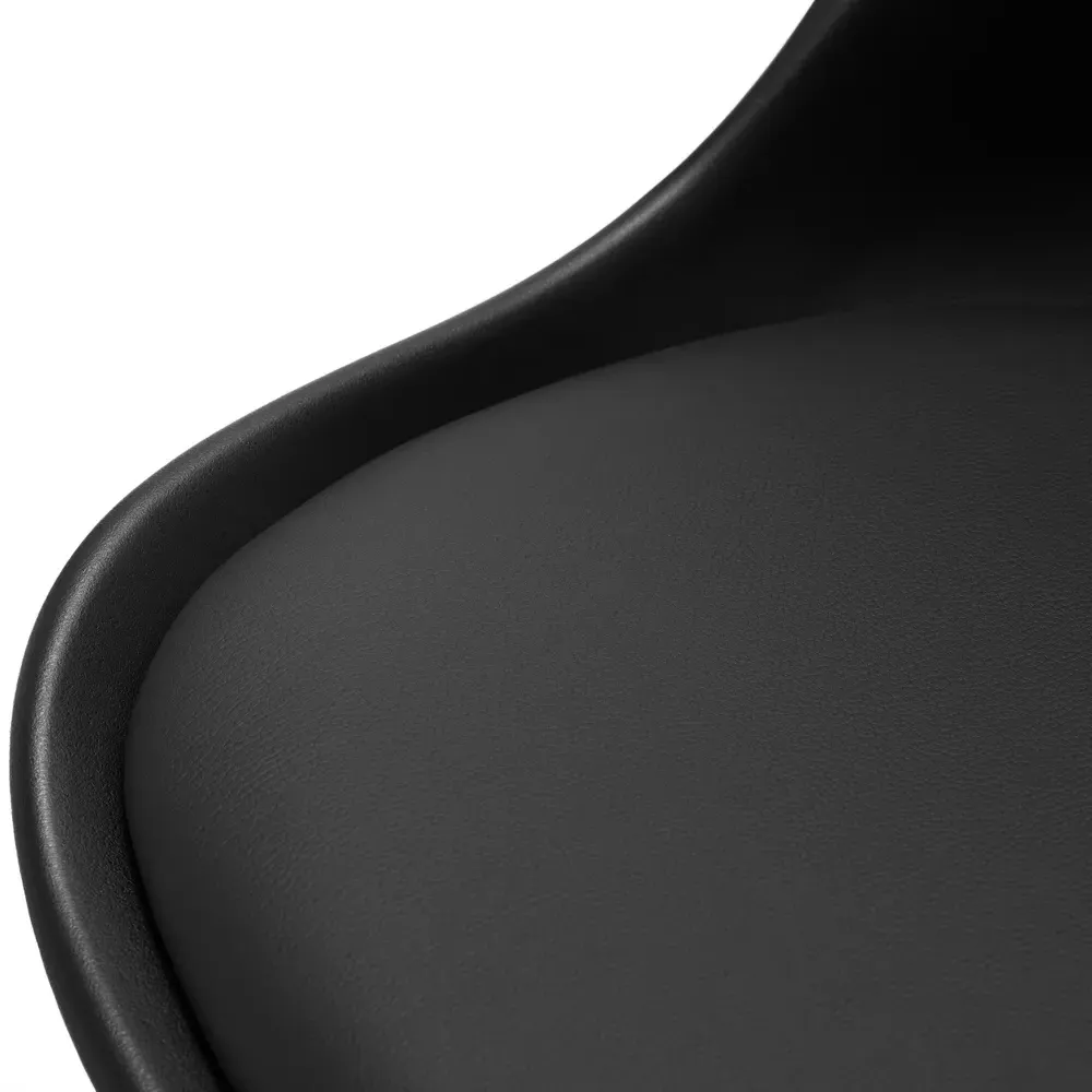 Erika Swivel Office Chair with Height Adjustment - Black, PU