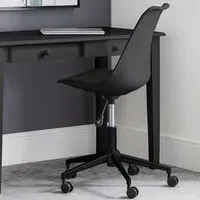 Erika Swivel Office Chair with Height Adjustment - Black, PU