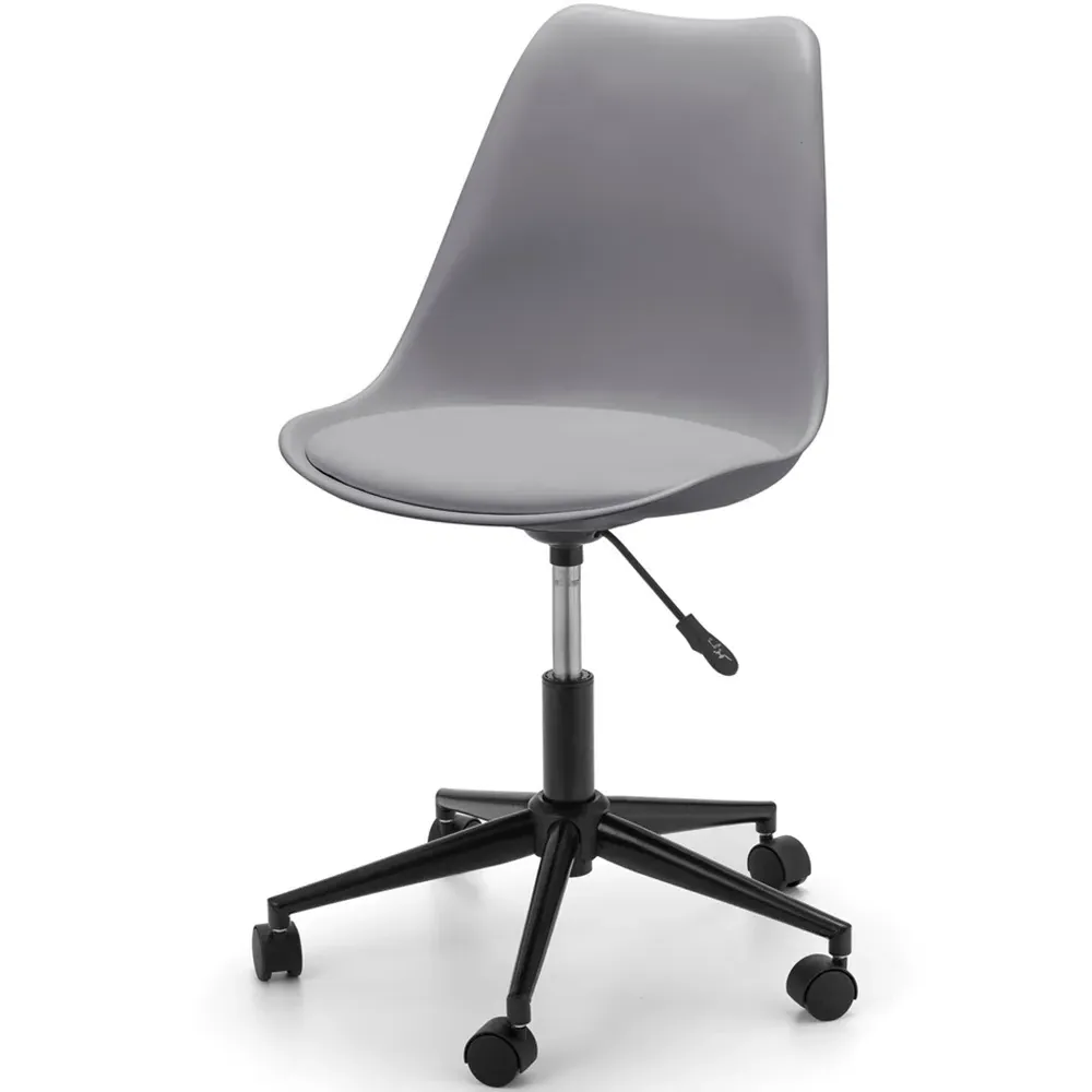 Erika Swivel Office Chair with Height Adjustment - Grey, PU