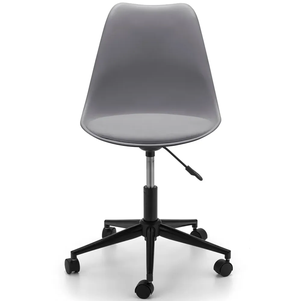 Erika Swivel Office Chair with Height Adjustment - Grey, PU