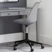 Erika Swivel Office Chair with Height Adjustment - Grey, PU