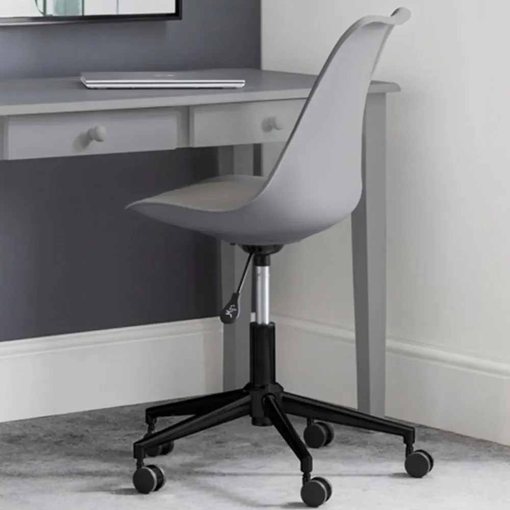 Erika Swivel Office Chair with Height Adjustment - Grey, PU