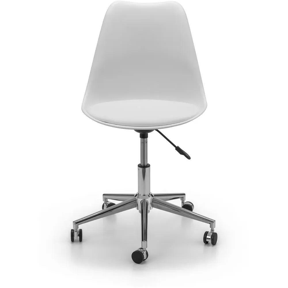 Erika Swivel Office Chair with Height Adjustment - White, PU
