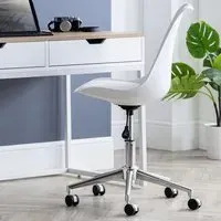 Erika Swivel Office Chair with Height Adjustment - White, PU