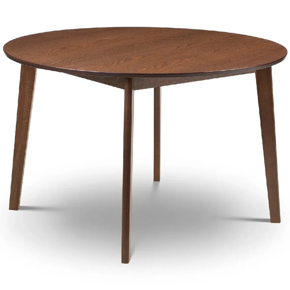 Farringdon 4 Seater Round Dining Table - Brown, Walnut