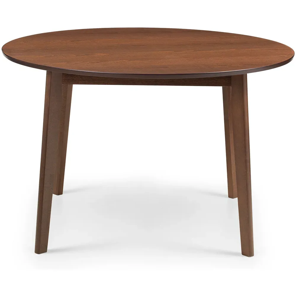 Farringdon 4 Seater Round Dining Table - Brown, Walnut