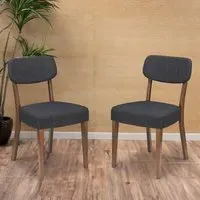 Farringdon Set of 2 Dining Chairs - Grey, Linen