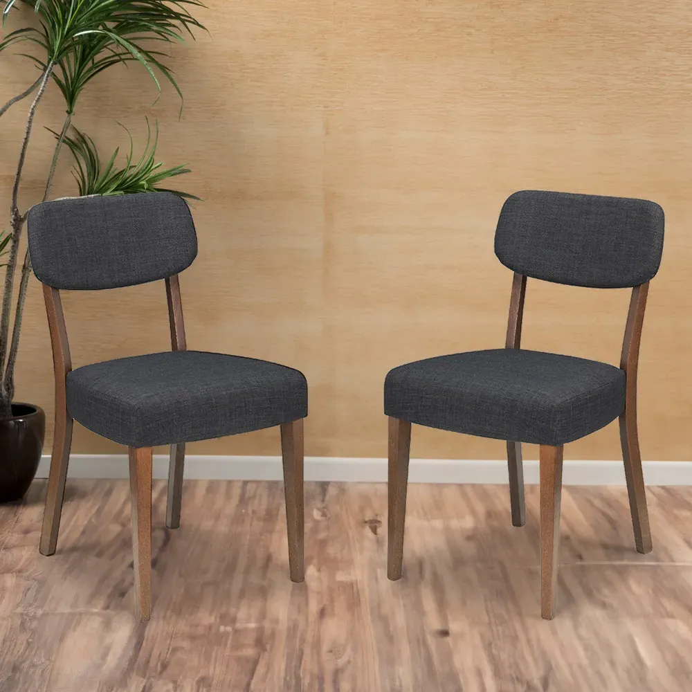 Farringdon Set of 2 Dining Chairs - Grey, Linen