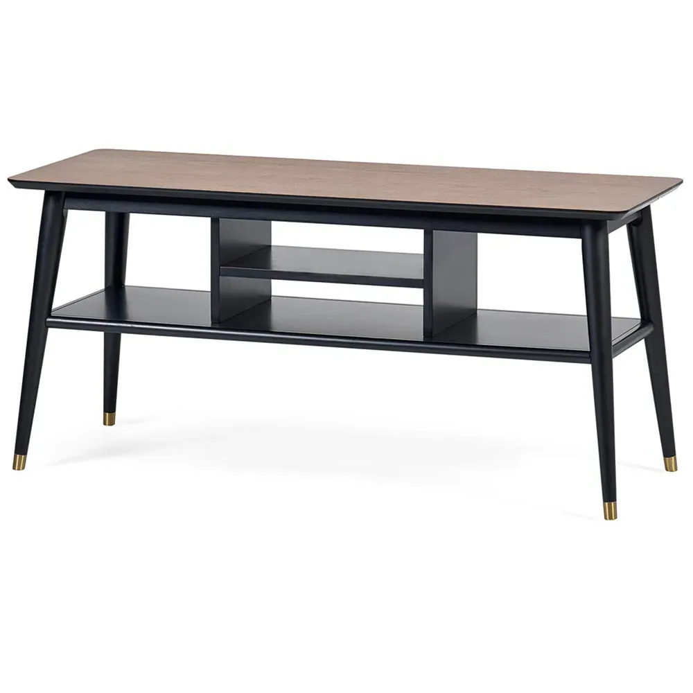 Findlay 2 Shelf Media Unit - Black, Walnut