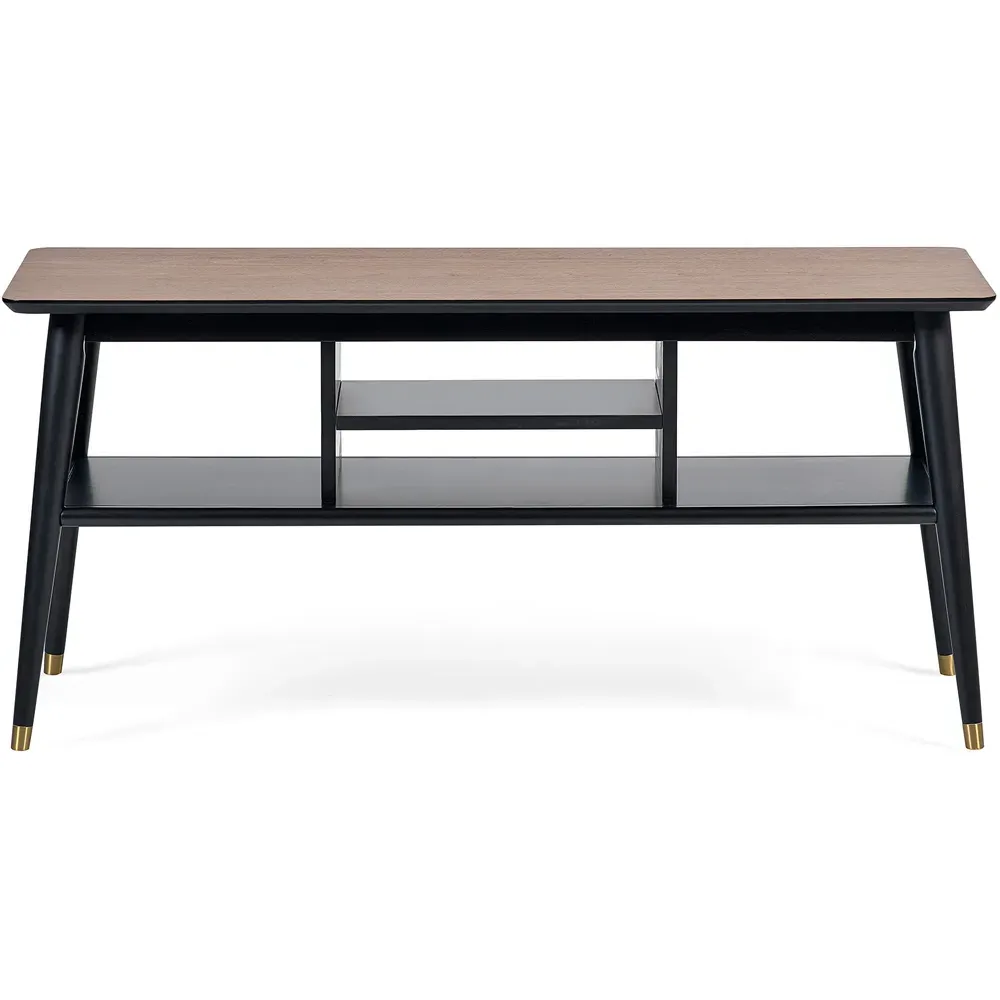 Findlay 2 Shelf Media Unit - Black, Walnut