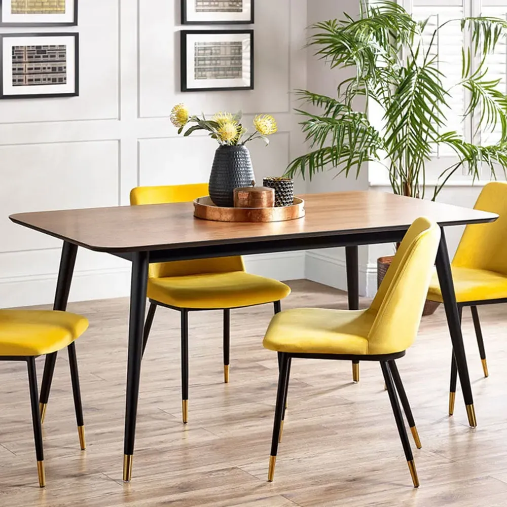 Findlay 4-Seater Rectangular Dining Table - Black, Walnut