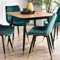 Findlay 4-Seater Square Dining Table - Black, Walnut