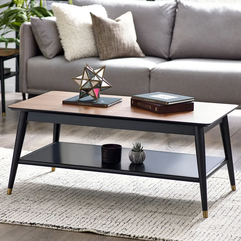 Findlay Coffee Table with Shelf - Brown, Walnut