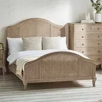 Fleur Double Rattan Bed - Light Oak