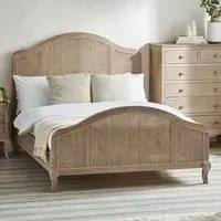 Fleur King Size Rattan Bed - Light Oak