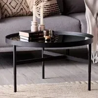 Franki Mirror Glass Coffee Table - Black