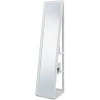 Fresco 2 Shelf Floor Mirror Cabinet - White