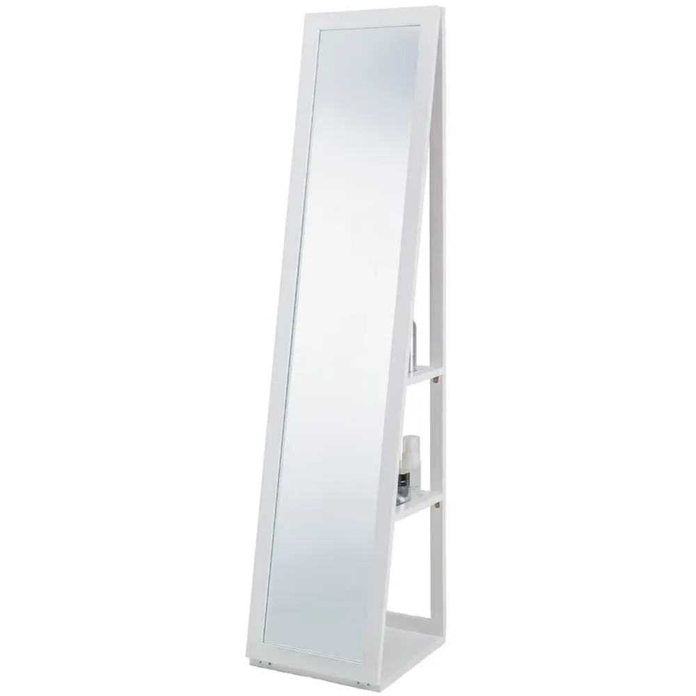 Fresco 2 Shelf Floor Mirror Cabinet - White image