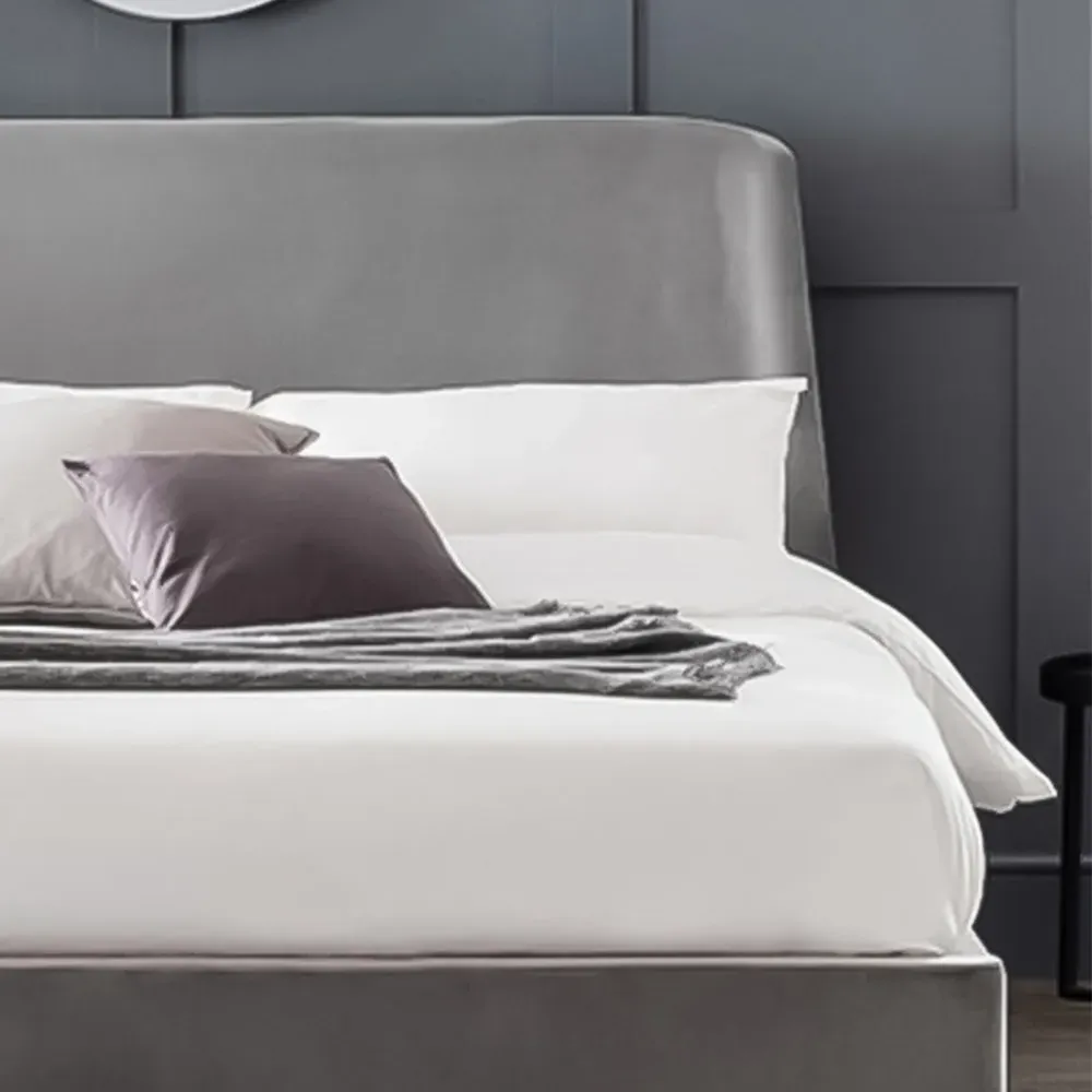 Frida King Size Storage Ottoman Bed - Grey, Velvet