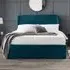 Frida King Size Storage Ottoman Bed - Teal, Velvet