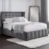 Gatsby King Size Bed Frame - Grey, Velvet