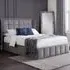 Gatsby King Size Storage Ottoman Bed - Grey, Velvet