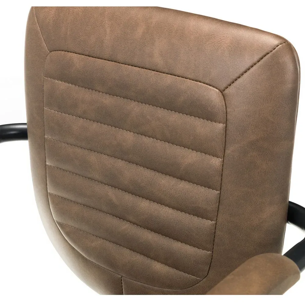 Gehry Swivel Office Chair with Adjustable Height - Brown, Faux Leather