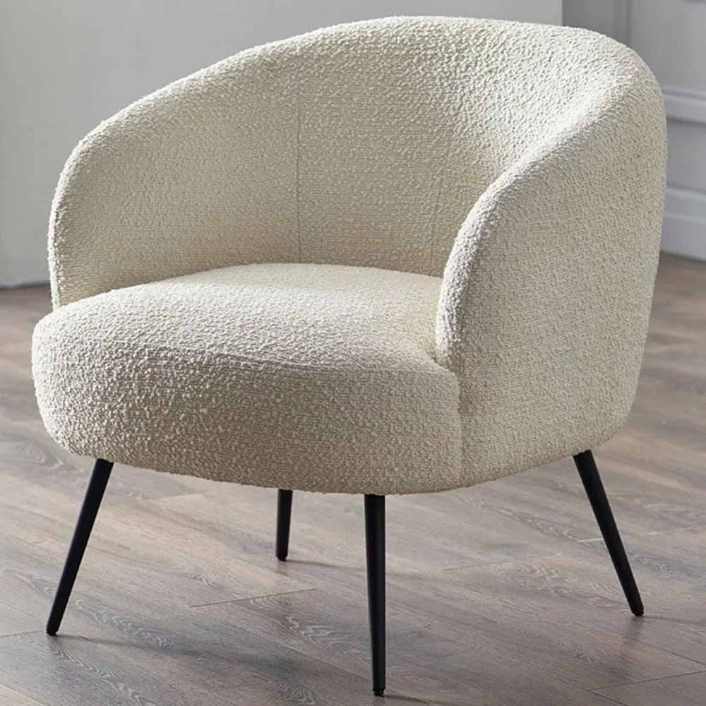 Gigi Accent Chair - Cream, Boucle