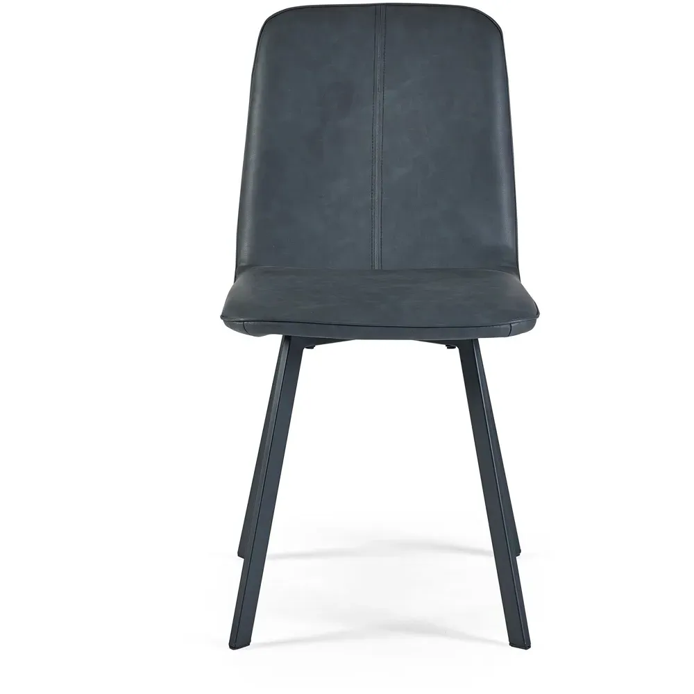 Goya Set of 2 Dining Chairs - Black, Faux Leather