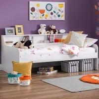 Grace Single Day Bed with Storage - White