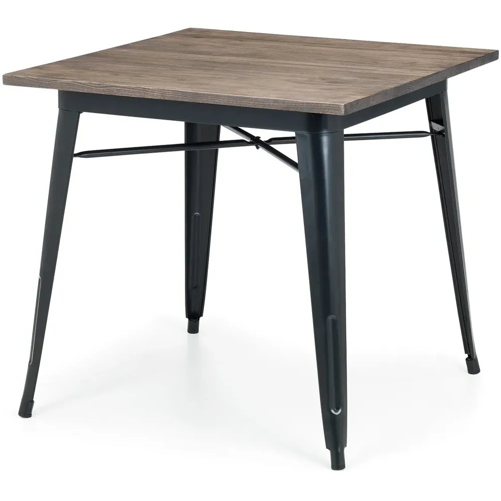 Grafton 4-Seater Square Dining Table - Black, Elm