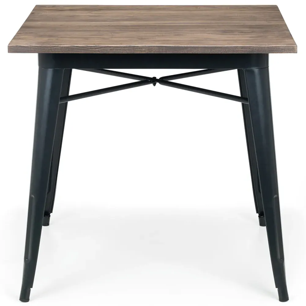 Grafton 4-Seater Square Dining Table - Black, Elm