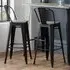 Grafton Bar Stool Set of 2 - Black, Elm Wood