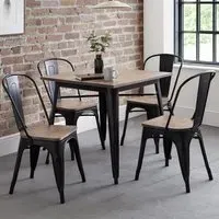 Grafton Set of 4 Dining Chairs - Black, Metal