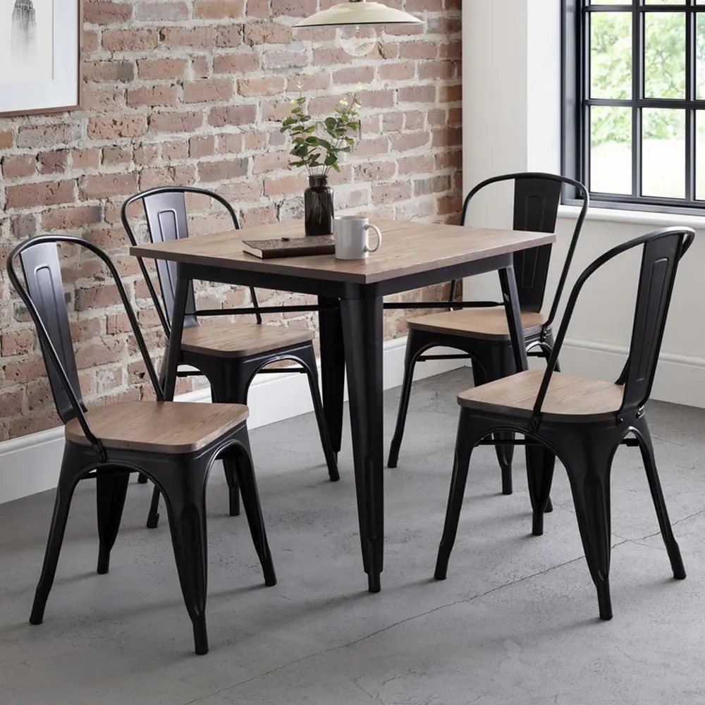 Grafton Set of 4 Dining Chairs - Black, Metal image