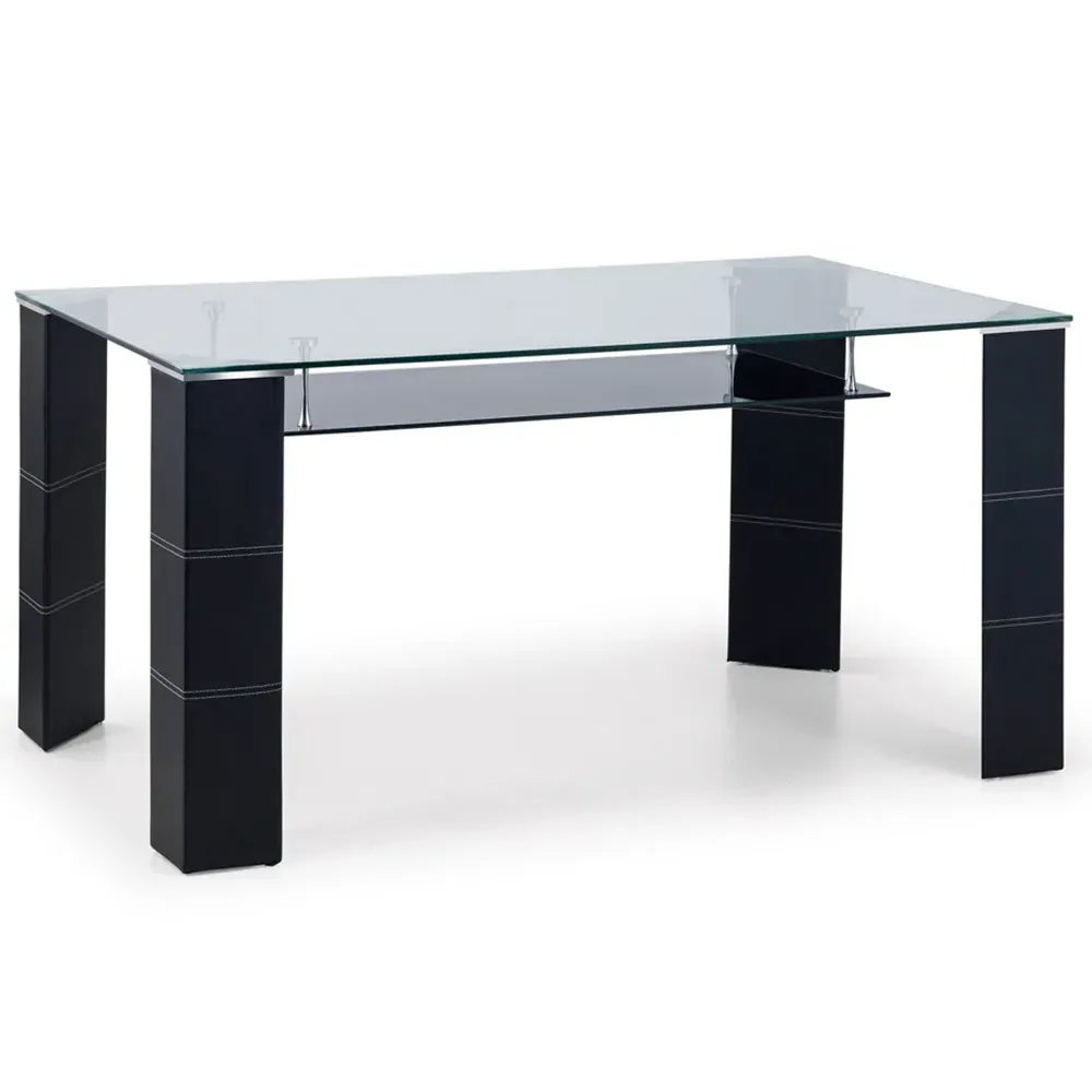 Greenwich 6 Seater Glass Dining Table - Black