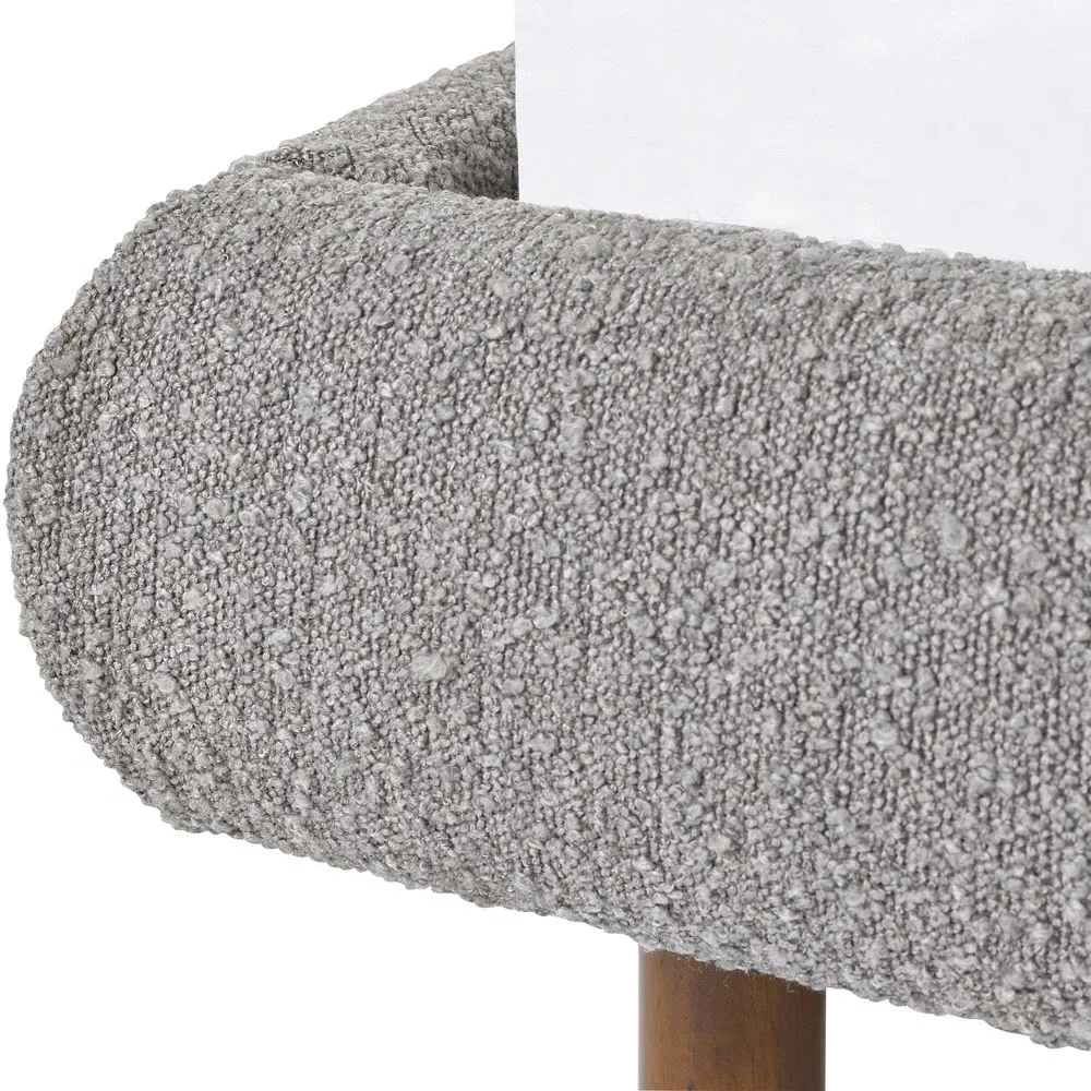 Hannah Double Bed Frame - Grey, Boucle