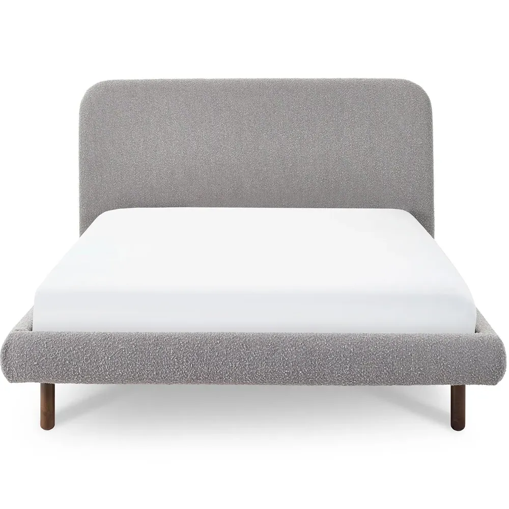 Hannah King Size Bed Frame - Grey, Boucle